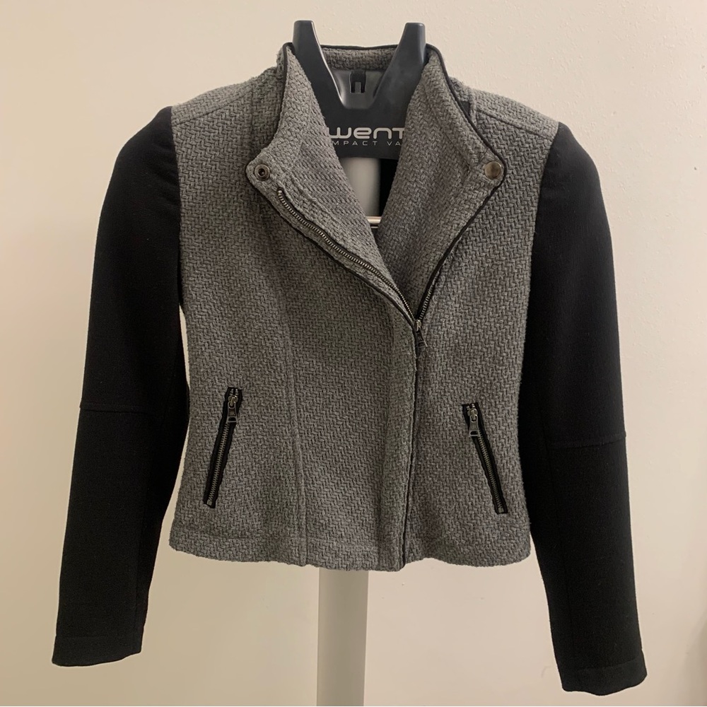 HOST PICK!! Banana Republic Gray & Black Moto Jacket